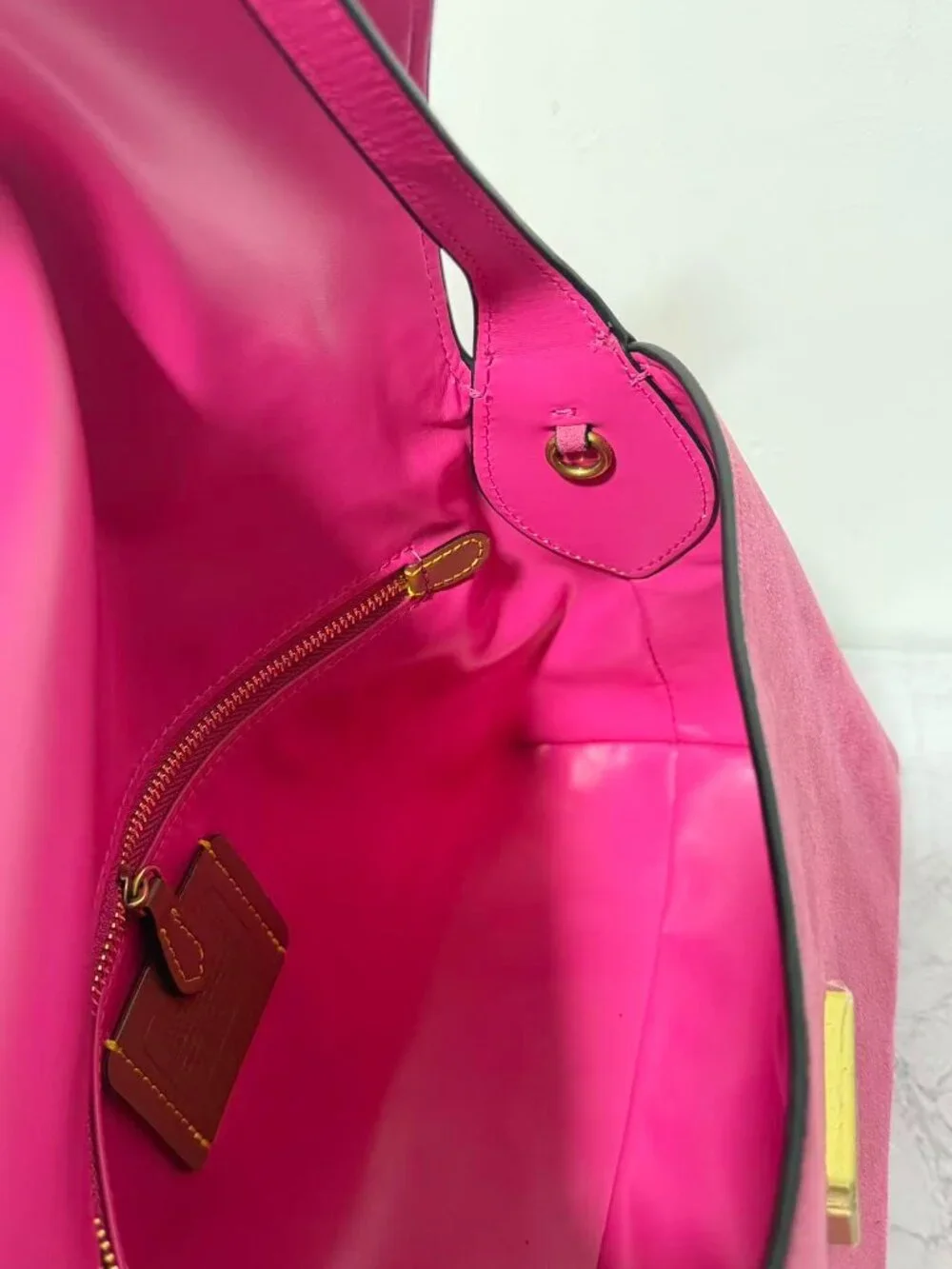 COACH Eliza Suede Flap Shoulder Bag, Pink